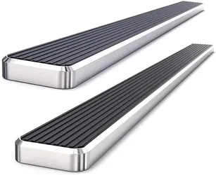 5" Running Board Side Steps Bars Silver For 2019-2025 Silverado Sierra 1500 Crew Cab