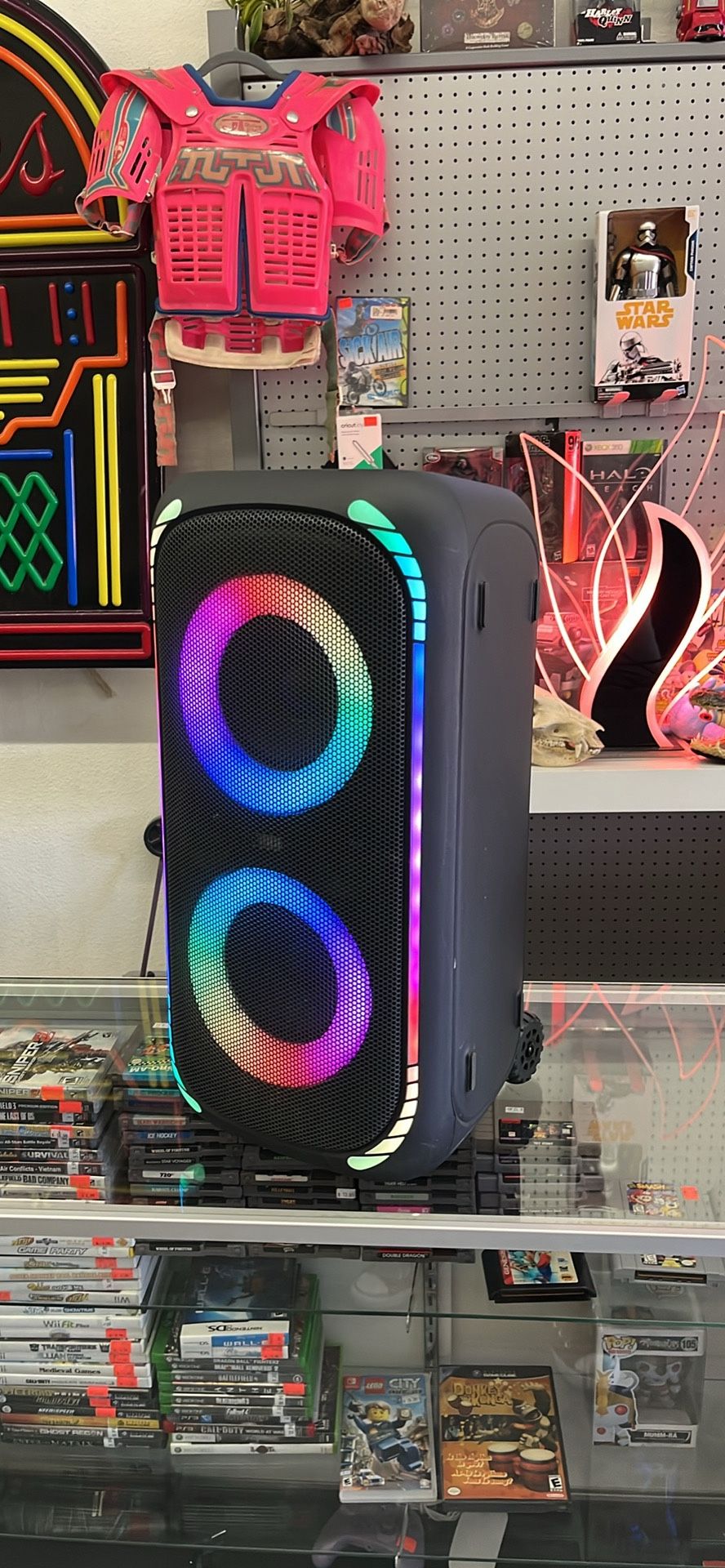 onn. 100094813 Bluetooth Wireless Speaker Multicolour LED Lighting