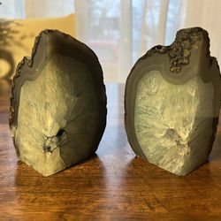 Blue Agate Book Ends