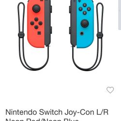 Nintendo Switch L/R Joy-Cons, Neon Red/Neon Blue