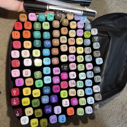 Markers, Crayon’s, Glitter Pens, Acrylic Markers, and Nine Coloring Books