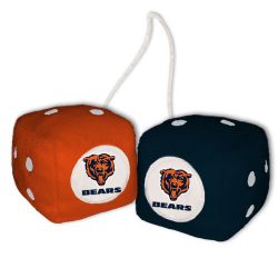 Chicago Bears Fuzzy Dice Mirror Danglers