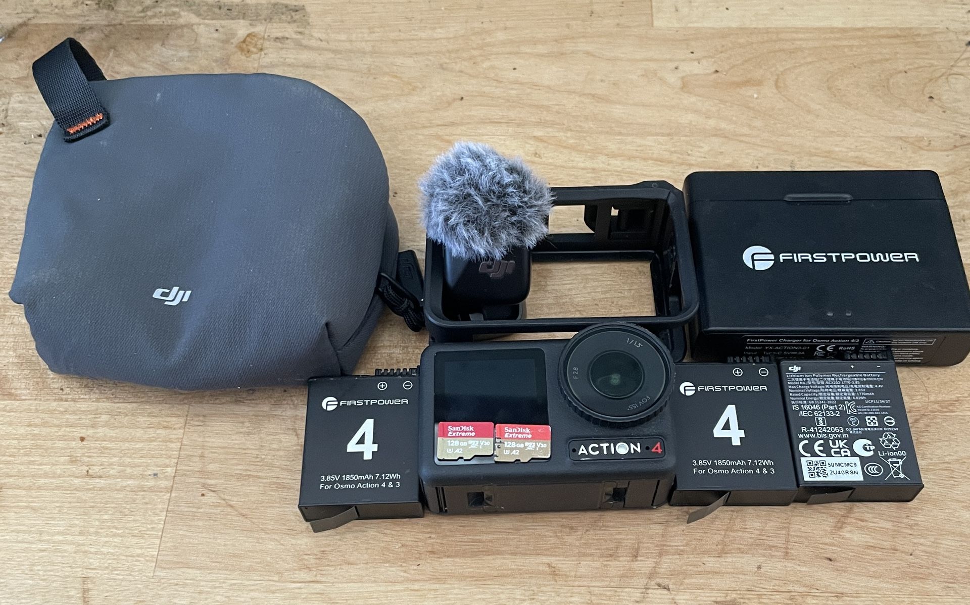 DJI Osmo Action 4 w/ DJI Mic Mini & Batteries