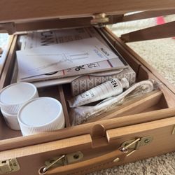 New , MEEDEN Art Set with French Easel for Professional Artist,Supplies Acrylic Painting(10-60ML) Kit with Paintbrushes for Adults,Pre Painter and Can