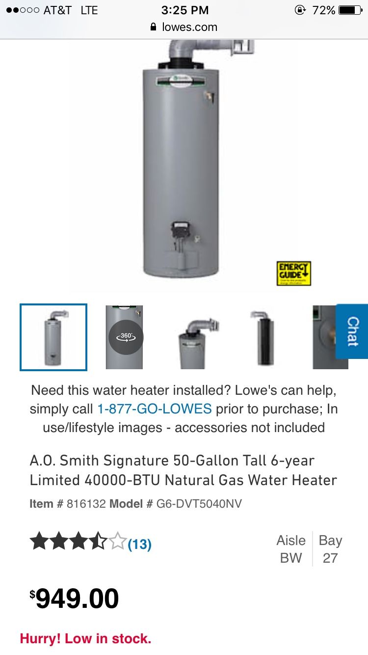 Gas water heater NEW