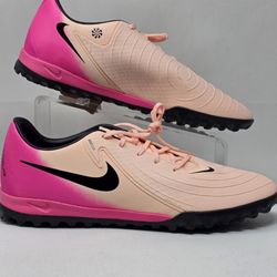 Nike Phantom GX 2 Turf/ FG Low-Top Soccer Shoes (Crimson Tint/Pink Blast/Black) Size 9 🔥⚽️