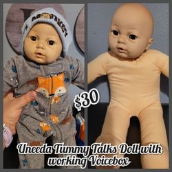 Vintage Uneeda Tummy Talks Doll with working Voicebox