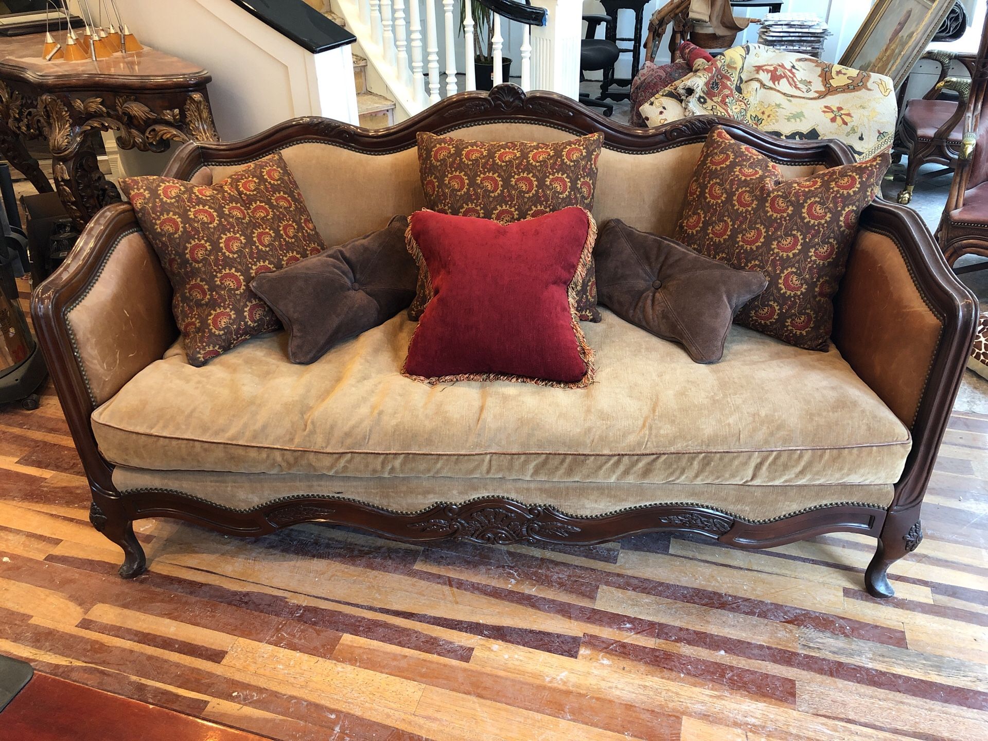 This is a Lillian August Collection, it’s was $3,000 new. We are moving to a new office and I need to get rid of it. This sofa is filled with down an