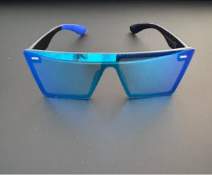 Blue Mirrored Shield Sunglasses