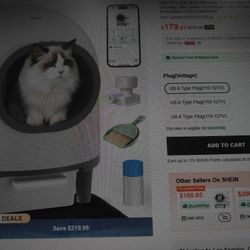 OMCPET 90% NEW Automatic Cat Litter Box, Self Cleaning Litter Robot For Multiple Cats, 10 Safety Protections 3 Odor Elimination