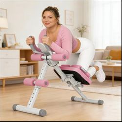Multifunctional Ab Machine, Crunch & Sit-Up Core Trainer, Adjustable Ab Trainer with Knee & Back Support, Foldable, Full Body Workout Equipment for Ho