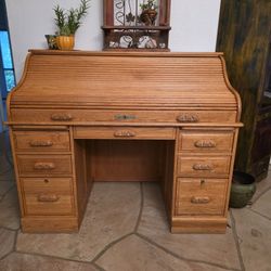 Oak Roll Top Desk
