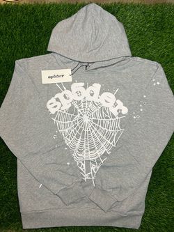 Sp5der Grey Web Hoodie