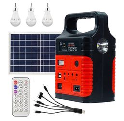 Portable Solar Generator with Panel,10000mAh Power Station for Camping 10000mAh solar power station with LiFePO4 battery, LED lights and USB/DC chargi