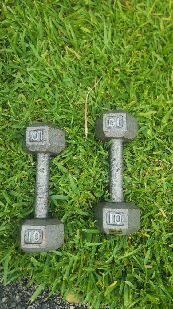 2 X 10 Lb. Of Dumbbells,