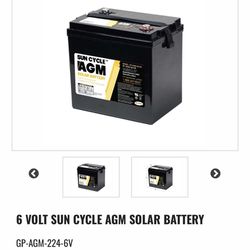 Go-Power Sun Cycle 6V AGM Batteries 