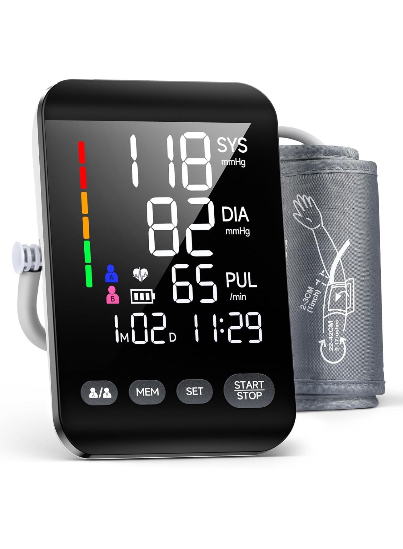 Blood Pressure Monitors for Home use, Digital Blood Pressure Machine with Backlit LED Display, Automatic Upper Arm Cuff (8.6''-16.5'' Adjustable), Sto