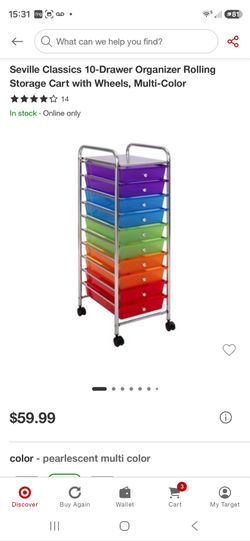 Seville Classics 10-Drawer Rolling Storage Cart