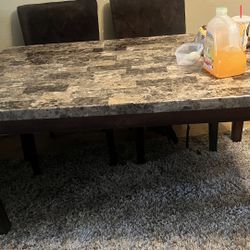 Marble Table And 4 Chairs 