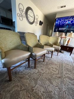 Set 4 Chairs green color