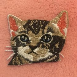 cat iron on patch