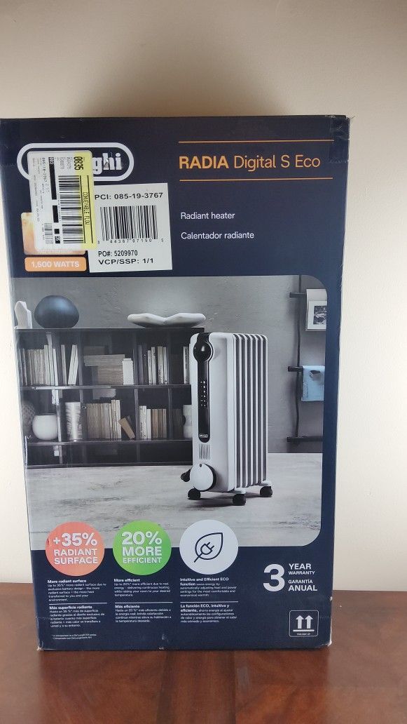 De'Longhi Radia S Eco Digital Full Room Radiant Heater