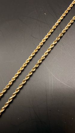 10kt Rope chain with Diamond Bezel
