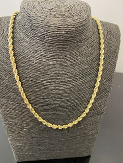 10k gold SOLID rope chain, 46 grams, 26 inch