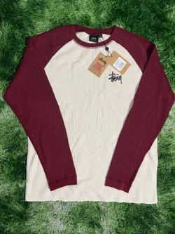 Red bourbon stussy waffle nit long sleeve