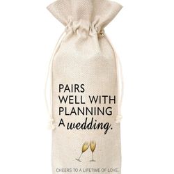 Personalized Wine Bag Wedding Gift for Mr & Mrs | Bride and Groom
Engagement Present