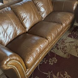 Genuine 7 Foot Leather Sofa