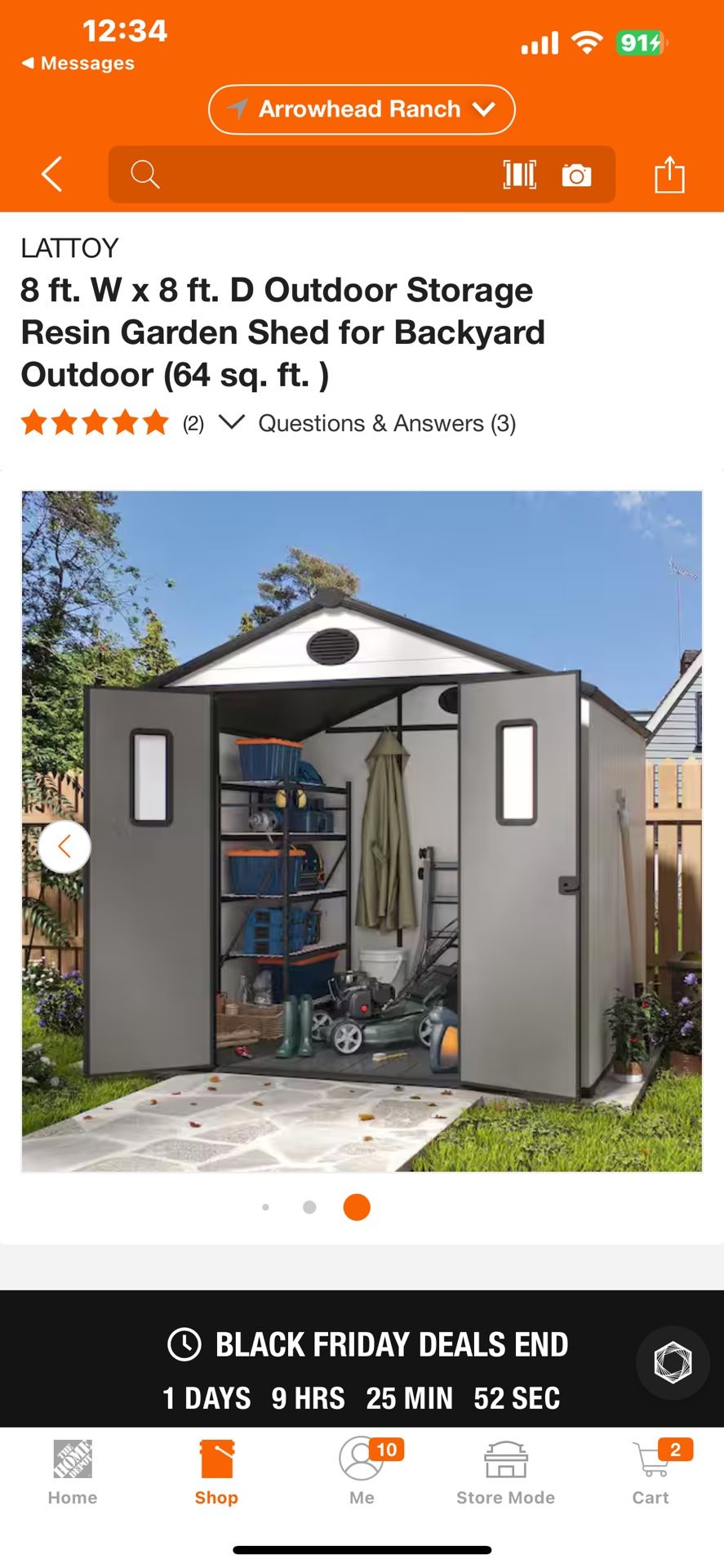 v LATTOY 8 ft. W x 8 ft. D Outdoor Storage Resin Garden Shed for Backyard Outdoor (64 sq. ft. )