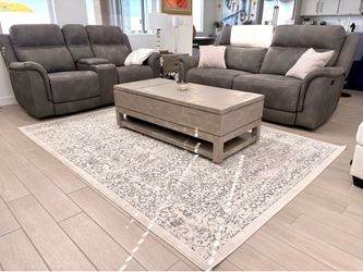 Ashley Next-Gen DuraPella Dual Power Reclining Sofa & Loveseat Set - Slate - Excellent
