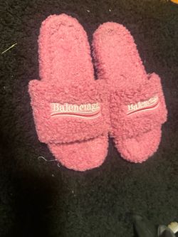 Pink Balenciaga Furry Slides size 12