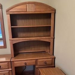 Oak Desk with Hutch $85, Twin headboard $20, Mirror $20