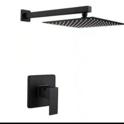 Fixed Single Head Shower System In Matte Black