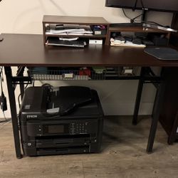 Foldable Workdesk 47”x23” Brown. Folds Flat