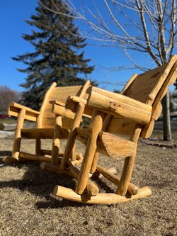 Handmade Rustic Pine Log Rocking Chairs - Cabin/Lodge Style
