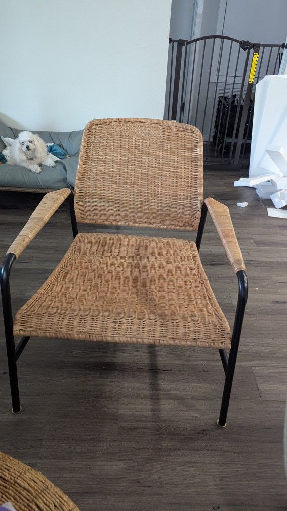 Ikea Rattan Chair And Ottoman
