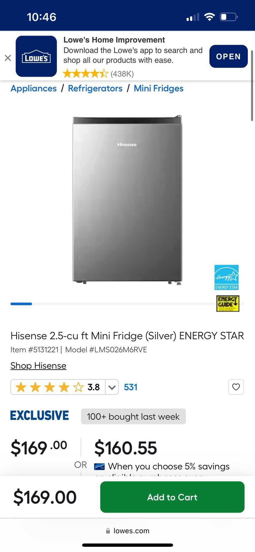 Mini Fridge, Works Great