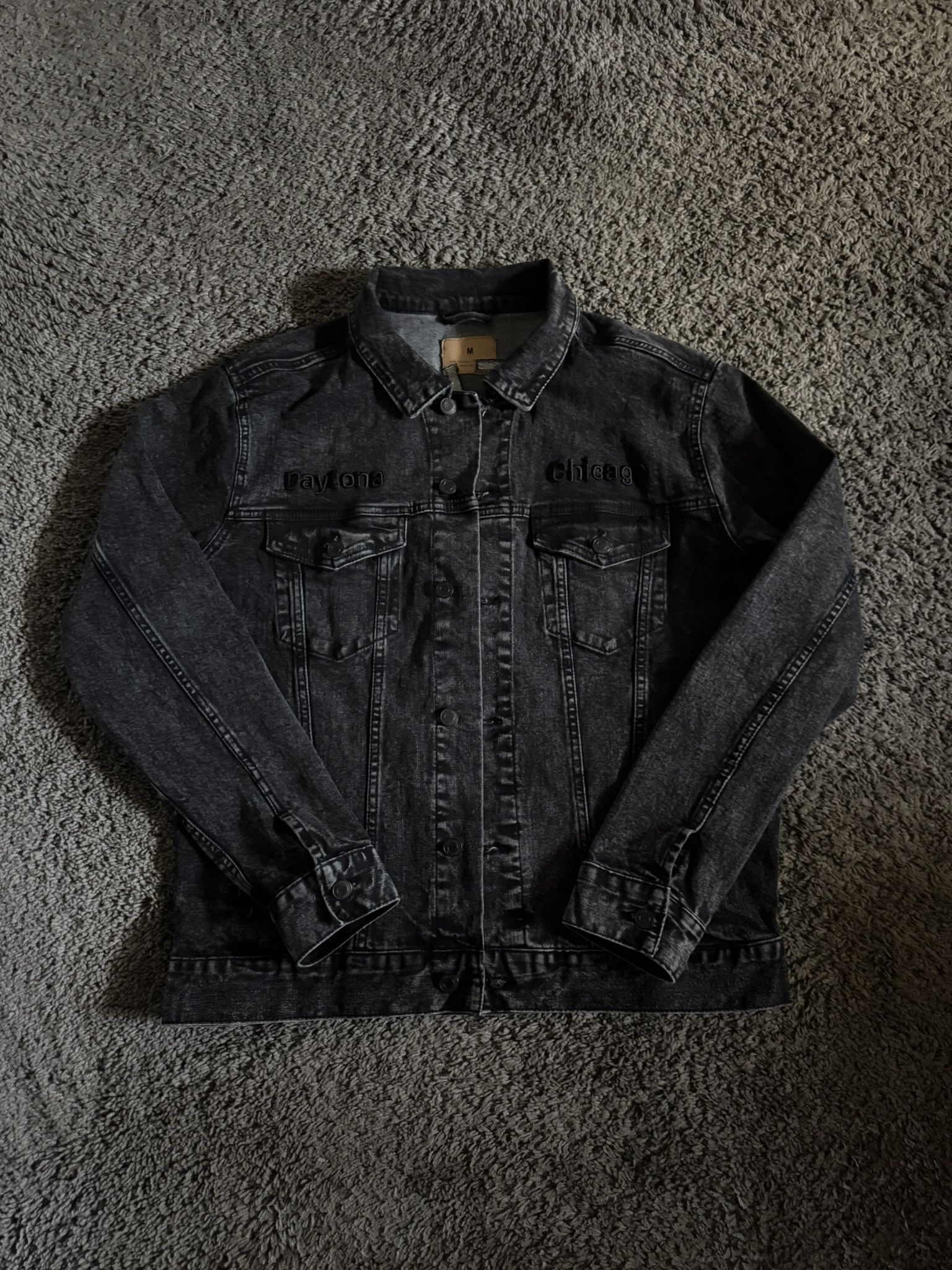 Black Demin Jean Jacket Size Medium