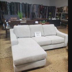 Beige Sectional With Reversible Chaise (NEW)