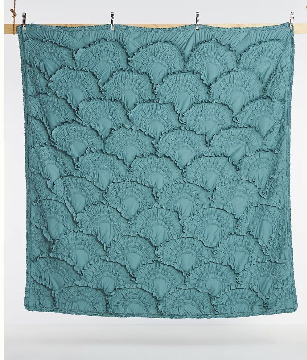 Queen-sized Turquoise Anthropologie Quilt