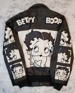 “Rare” 2003 Vintage Betty Boop Women’s Bomber Leather Jacket 2XL  American Toons