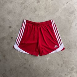 Vintage Red Adidas Track Shorts - M