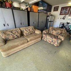 Bassett Couch Sofa Chair Oversized Loveseat Brown 