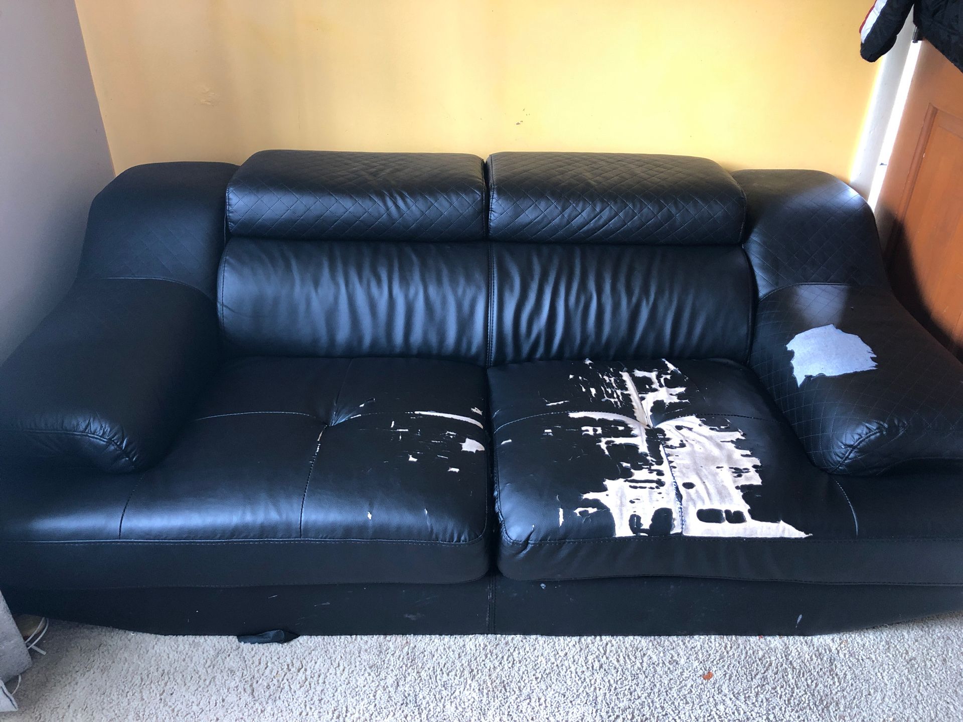 Free Black couch 2 seater
