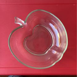 Vintage Apple Shaped 11” Glass Bowl
