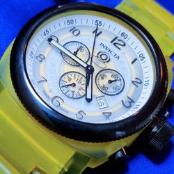 Invicta Anatomic Russian Diver Swiss Made Men's Chrono Watch Cool Yellow 45mm