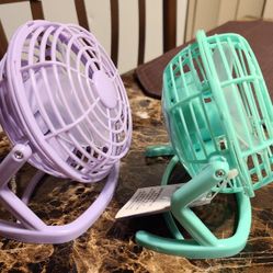 2 Mini  Plastic Fans